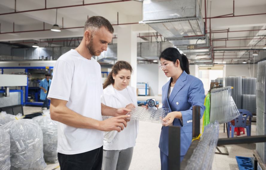 Buyer walkthrough of a production line