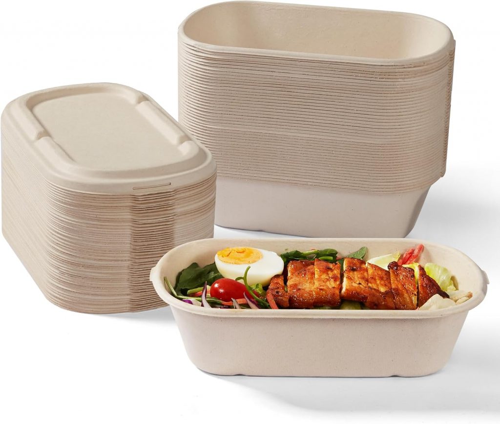 34 oz Large Bagasse Food Tray – Heavy-Duty Multi-Use Compostable Serving Tray