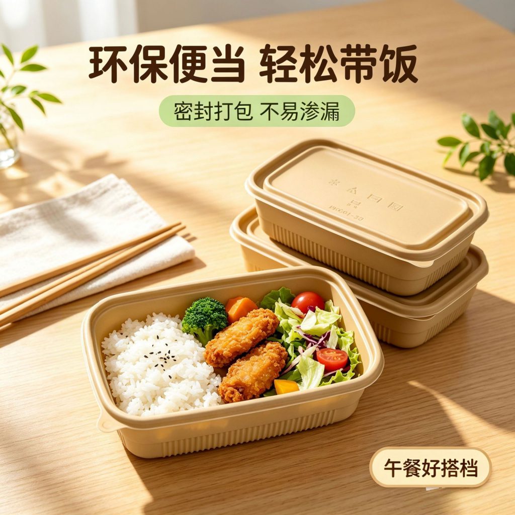 1000ml Bamboo Fiber Large Food Container – Family Size Compostable Bowl