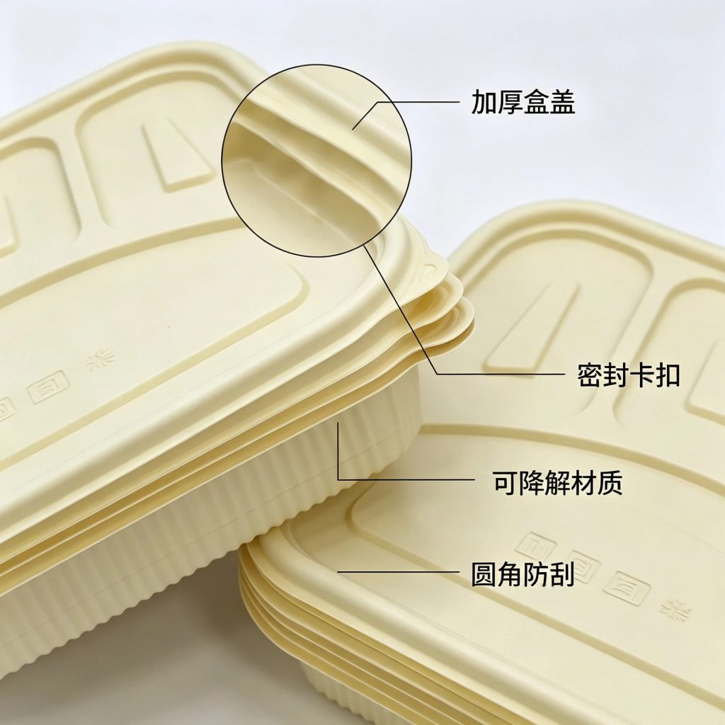 3+1 compartment bamboo fiber bento box with a sauce well