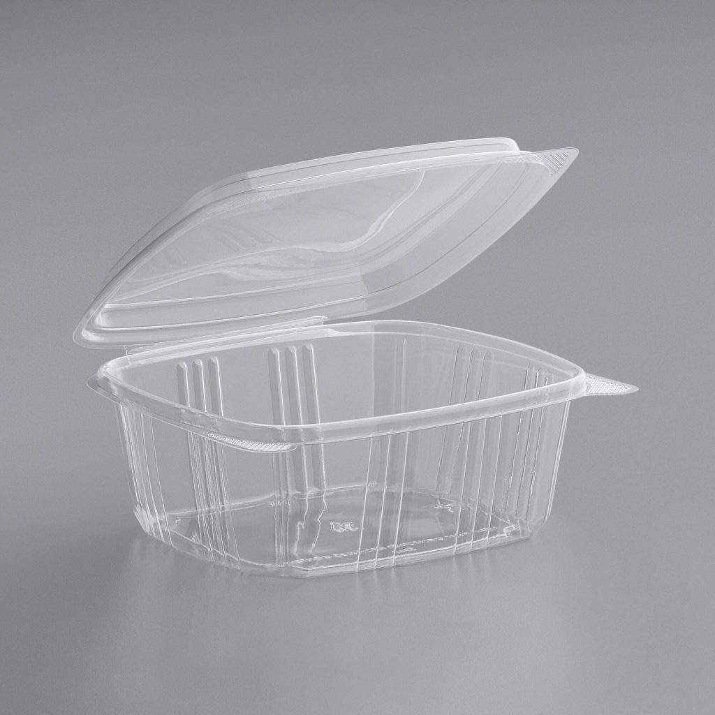 12 oz Clear PET Round Clamshell Cup with Hinged Lid – Bakery Dessert & Parfait Container