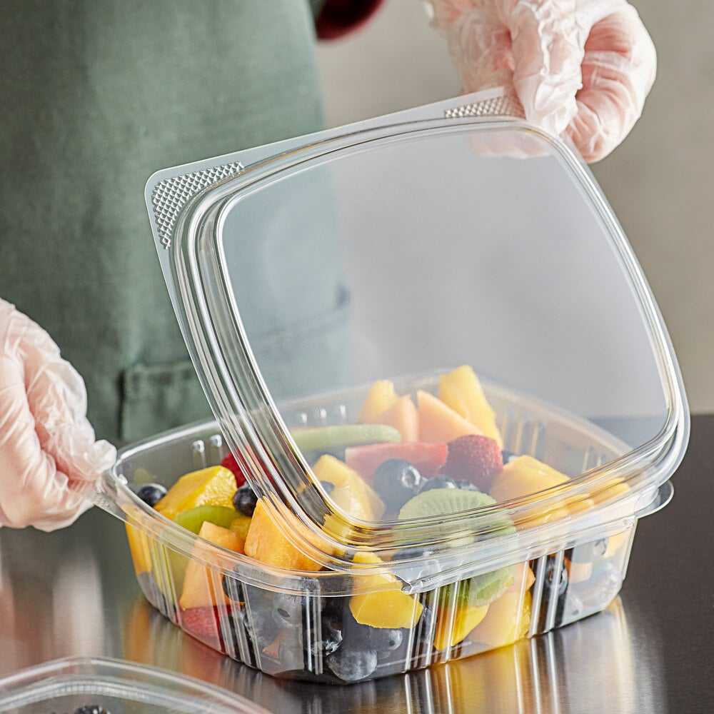 32 oz Clear Plastic Food Container – Quart Size Party Tub with Snap Lid