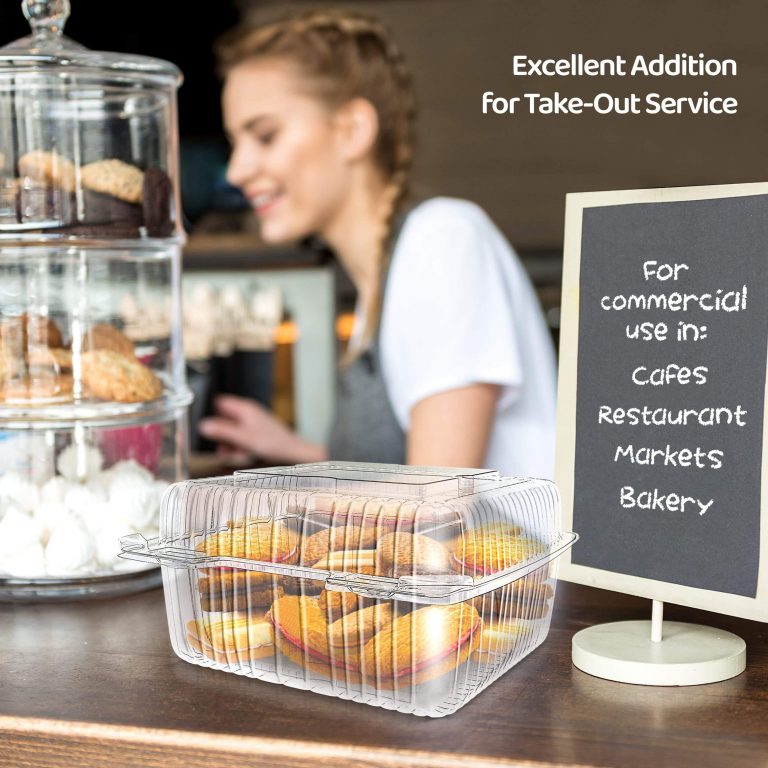 Clear Plastic Cake & Dessert Box – Large Bakery Clamshell for Whole Cakes