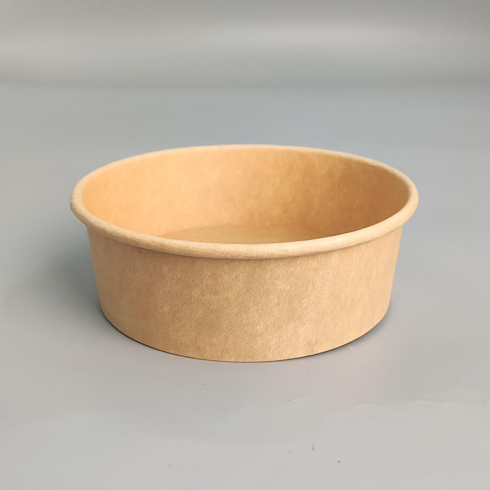 Round Kraft Paper Food Container – Biodegradable Takeout Bowl with Lid