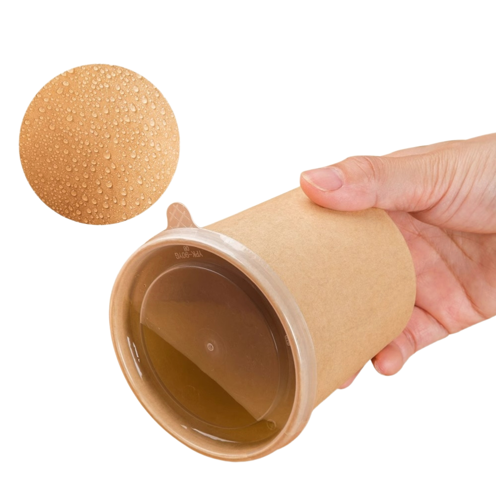 Cylindrical Kraft Paper Food Canister – Compostable Snack & Deli Box