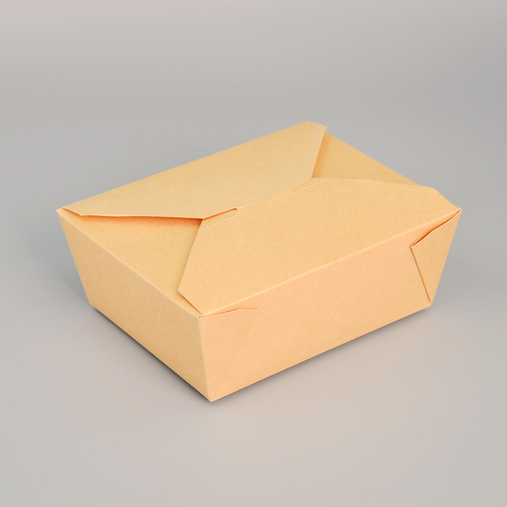 Kraft Paper Clamshell Takeout Box – Microwave Safe Disposable Food Packaging