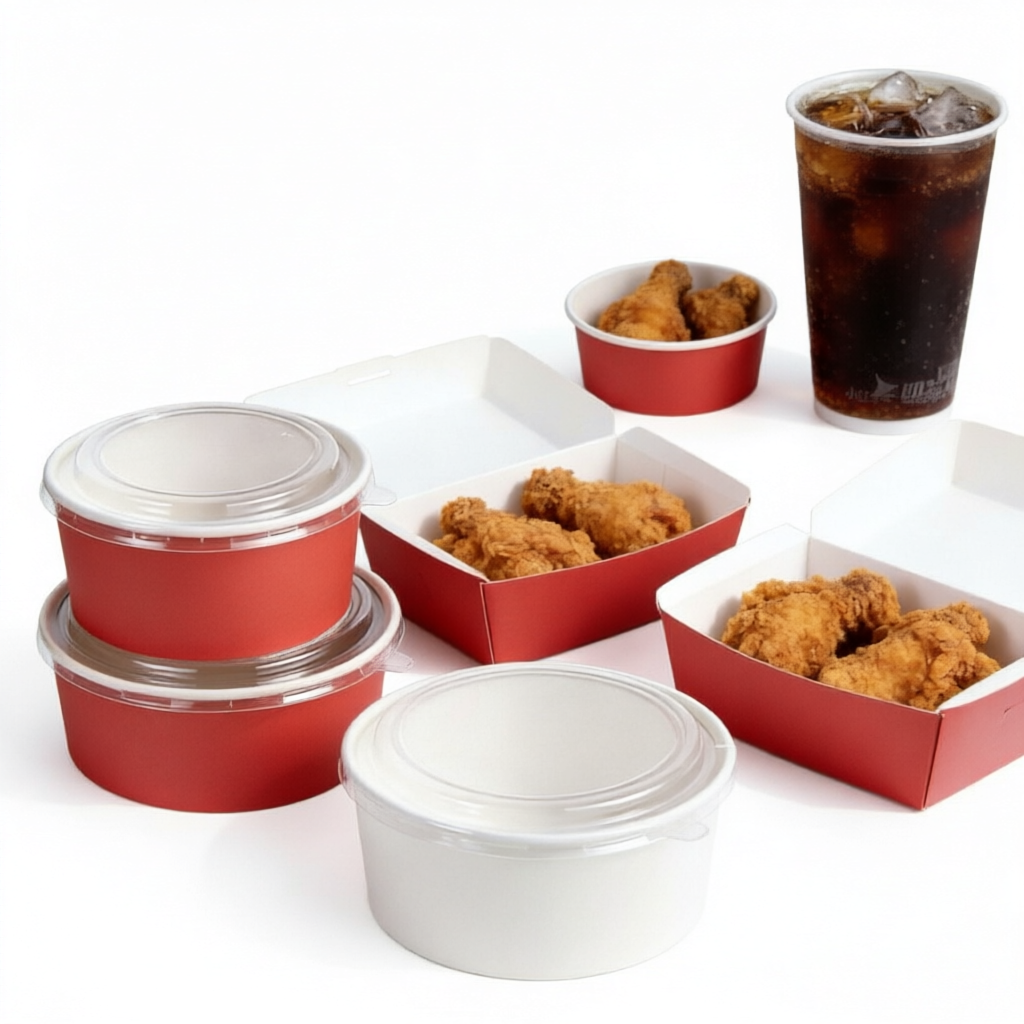 Custom Printed Kraft Paper Food Box – Patterned Eco Packaging for Bakery & Takeaway