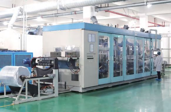 Fiber molding workshop with tooling racks